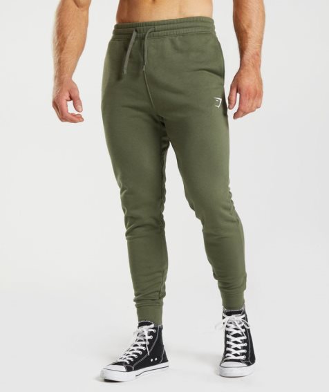 Men's Gymshark Crest Jogger Olive | CA NA861D